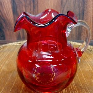 Vintage Royal Scott Cranberry Glass Crystal Creamer